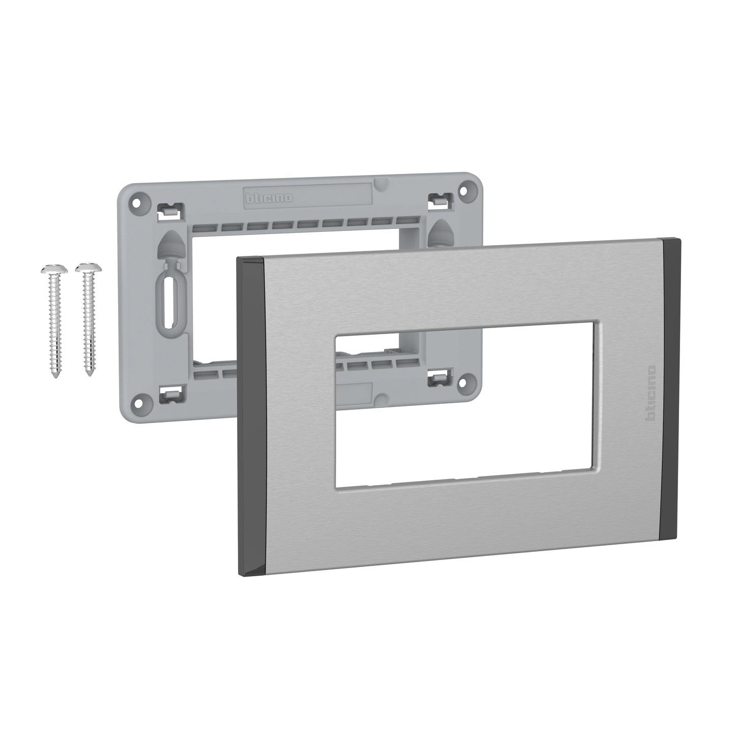 NOBILE PLACA 3 PUESTO CON SOPORTE COLOR ALUMINIO AF5S3MT