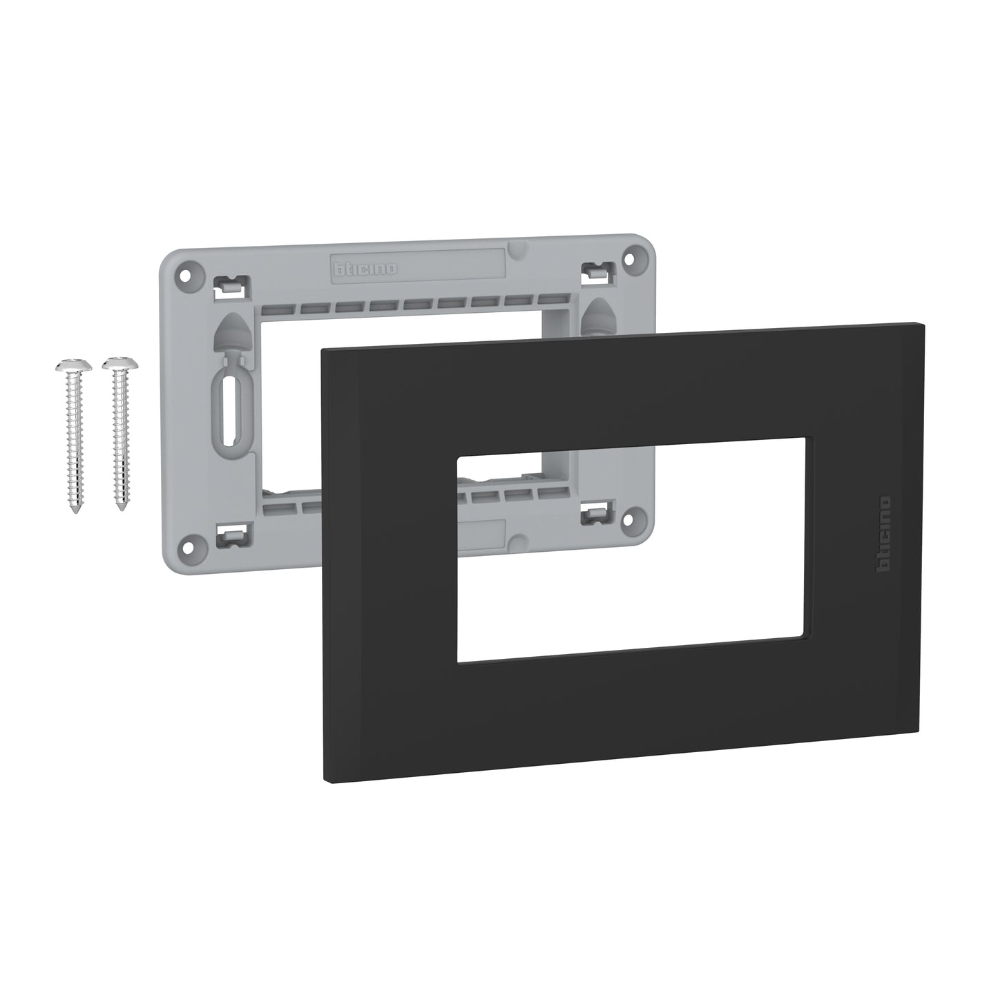NOBILE PLACA 3 PUESTO CON SOPORTE COLOR NEGRO AF5S3NG