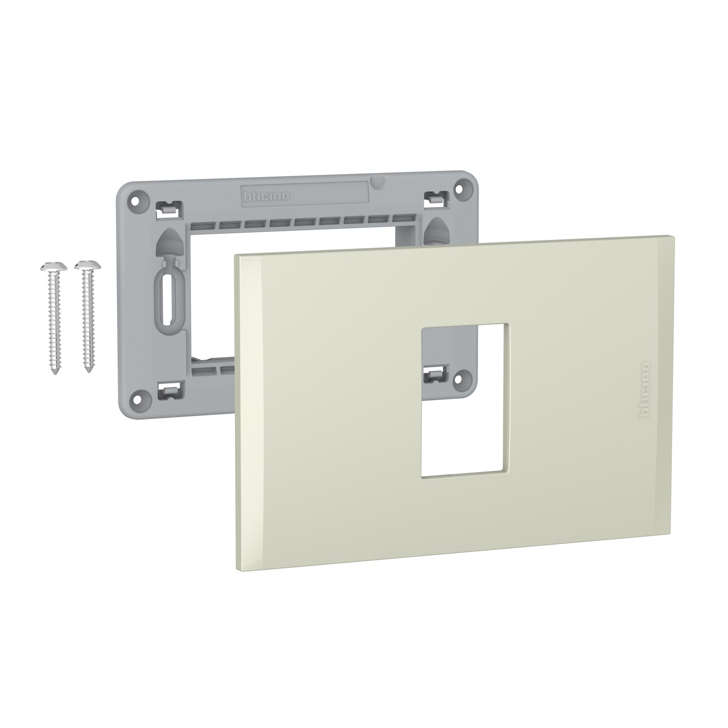 NOBILE PLACA 1 PUESTO CON SOPORTE COLOR PERLA AF5S1NA