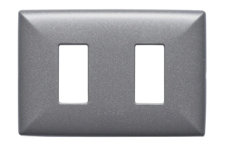 S17 PLACA 2 MODULOS GRIS ABS 170233