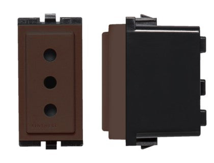 S17 MODULO ENCHUFE 2P+T 10A CAFE 173003