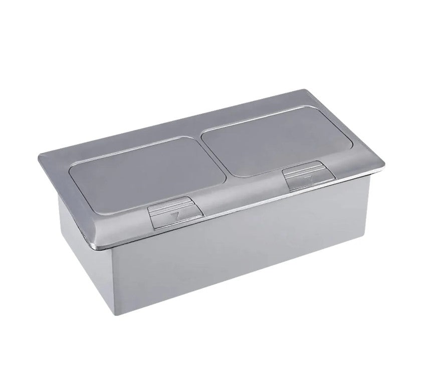 CAJA DE PISO POP UP 6 MODULOS IP44 ACERO CEPILLADO 375033