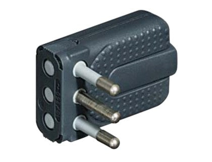 ENCHUFE MACHO VOLANTE 2P + PLACA 10A CORNER GRIS S2465TGE