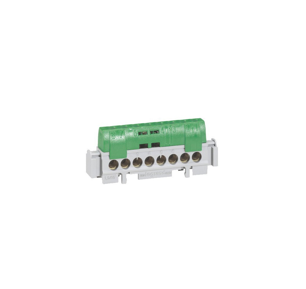 REGLETA CONEXION 8 SALIDAS VERDE 04832