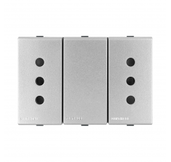 SINTH.S44 ENCH.DUPLEX 2P+T 10A  PLATA 443412