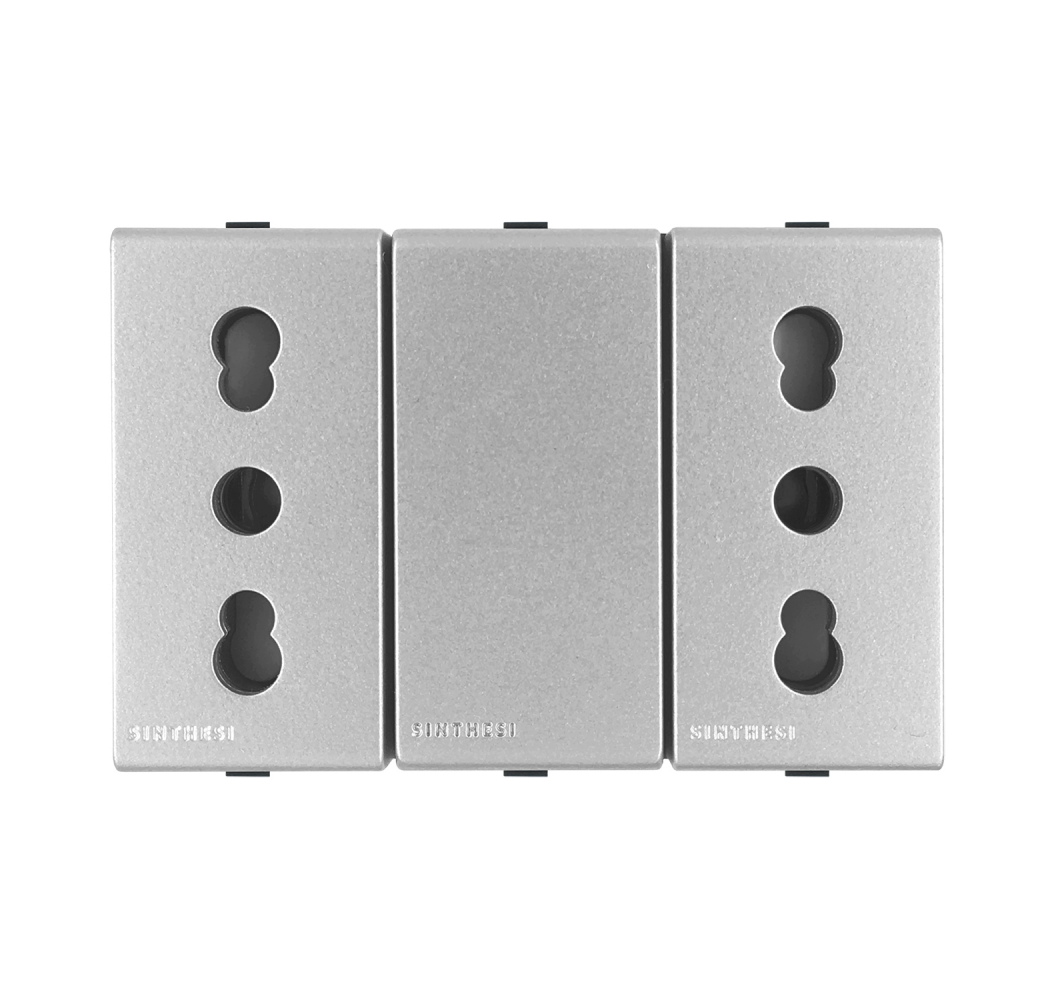 SINTH.S44 ENCH.DUPLEX 2P+T 10/16A PLATA 443512
