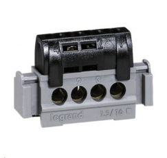 REGLETA CONEXION 4 SALIDAS NEGRO 04850