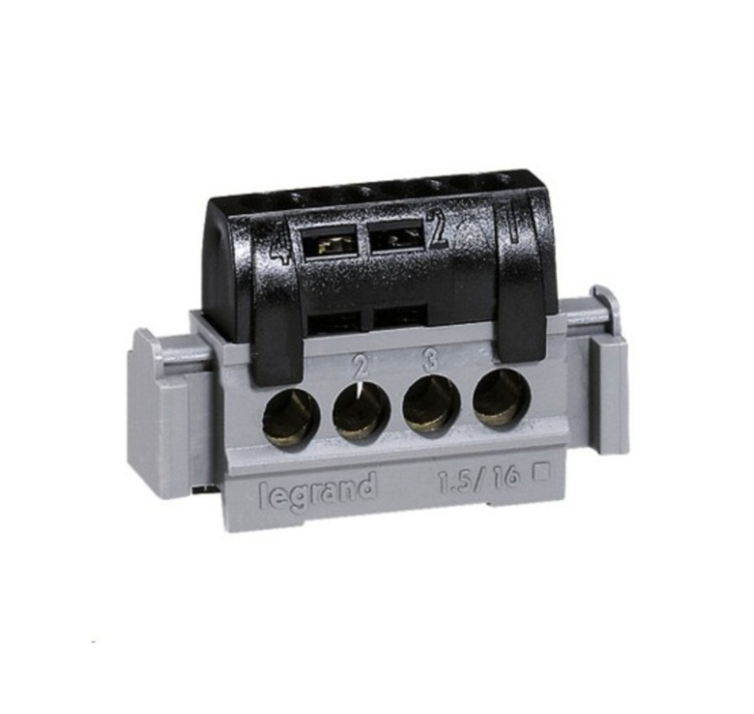REGLETA CONEXION 4 SALIDAS NEGRO 04850