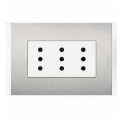 NOBILE ARMADO ENCHUFE TRIPLEX 2P+T 10A BCO/MET.AL.AF2113E3BMN