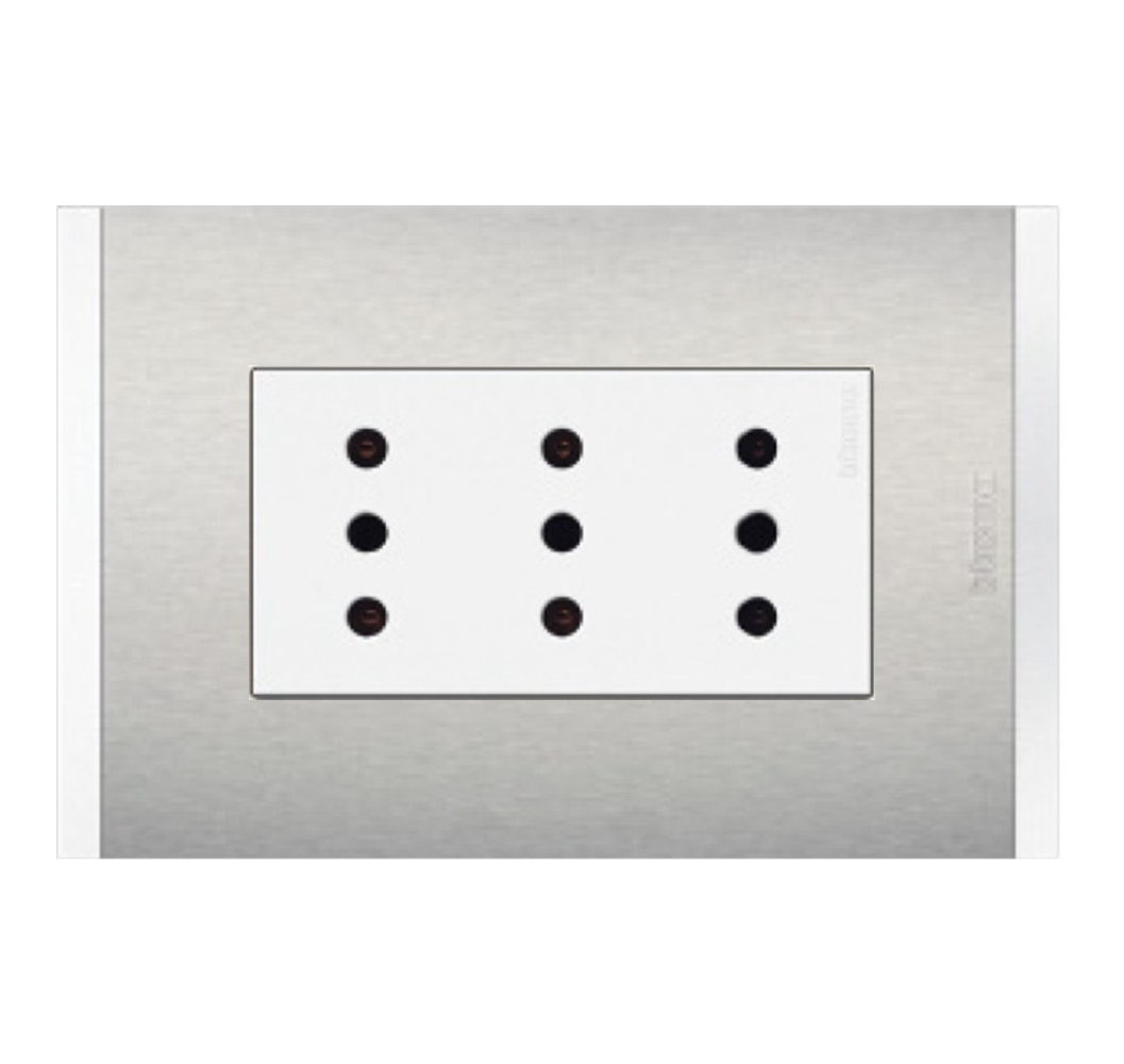 NOBILE ARMADO ENCHUFE TRIPLEX 2P+T 10A BCO/MET.AL.AF2113E3BMN