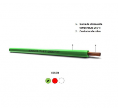 Cable Siliconado 10 mm Verde 250 grados