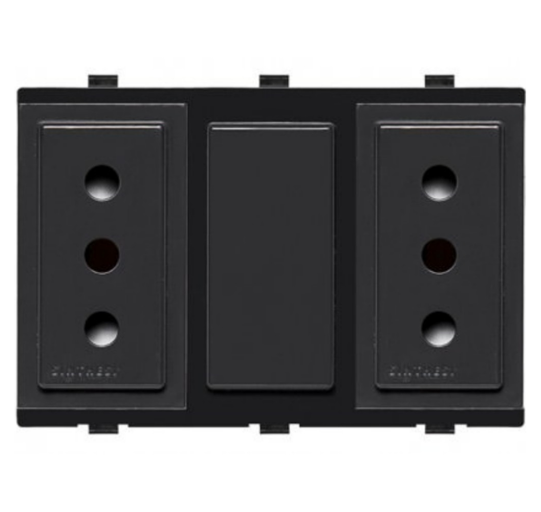 S17 ENCHUFE DUPLEX 2P+T 10 NEGRO 173406