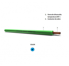 CONDUCTOR Siliconado 6.0 mm Celeste 250 grados