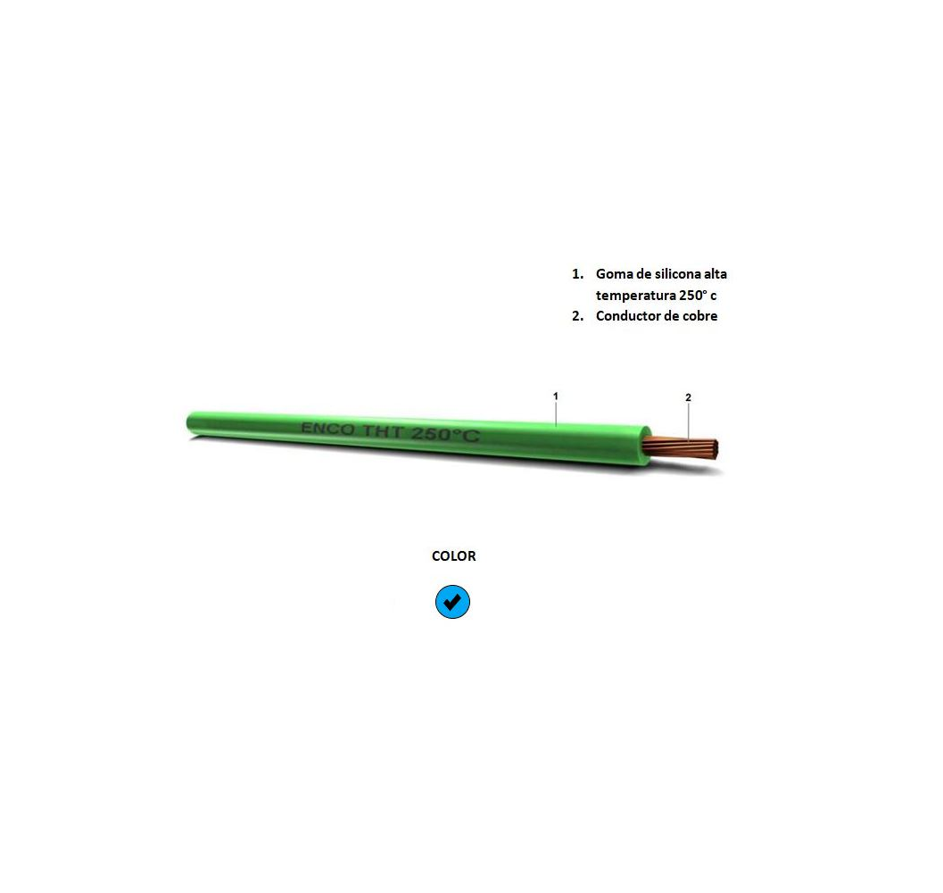 CONDUCTOR Siliconado 6.0 mm Celeste 250 grados