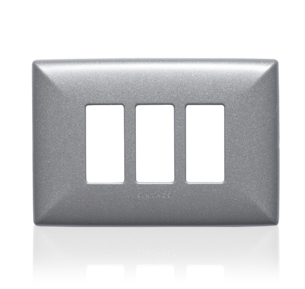 S17 TAPA 3 PUESTOS GRIS ABS 170333
