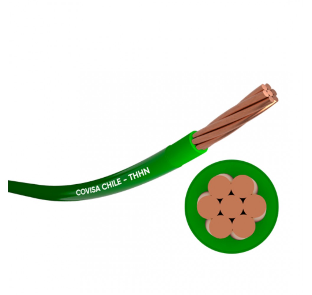 CABLE THHN 002.08 MM 014 VERDE