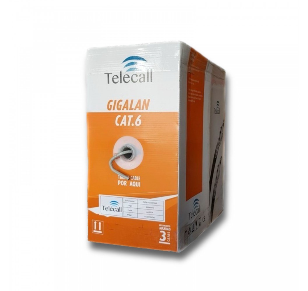 CAJA CABLE UTP CATEGORIA 6E GRIS TELECALL 305m