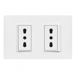 LUZICA ENCHUFE DOBLE.2P+T 10/16A ARM. BL.PU1280