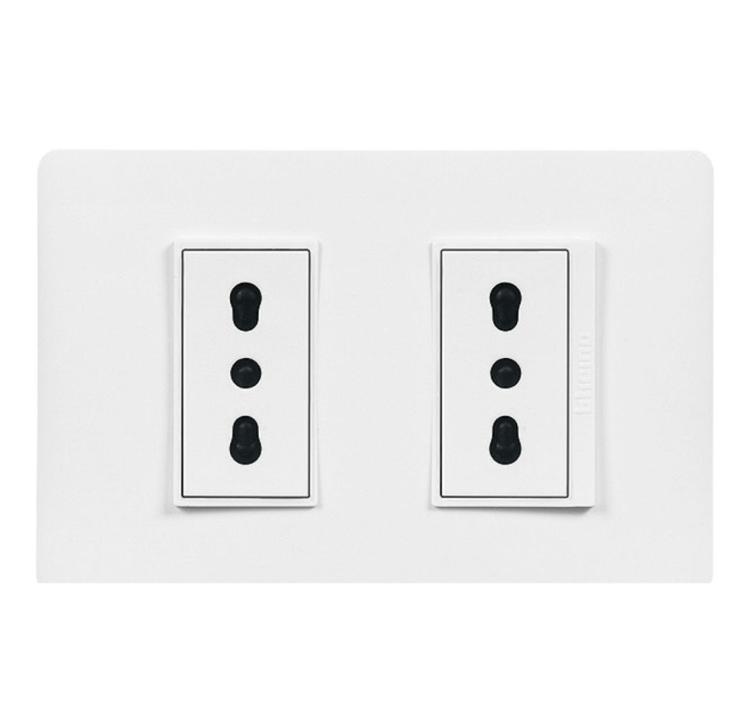 LUZICA ENCHUFE DOBLE.2P+T 10/16A ARM. BL.PU1280