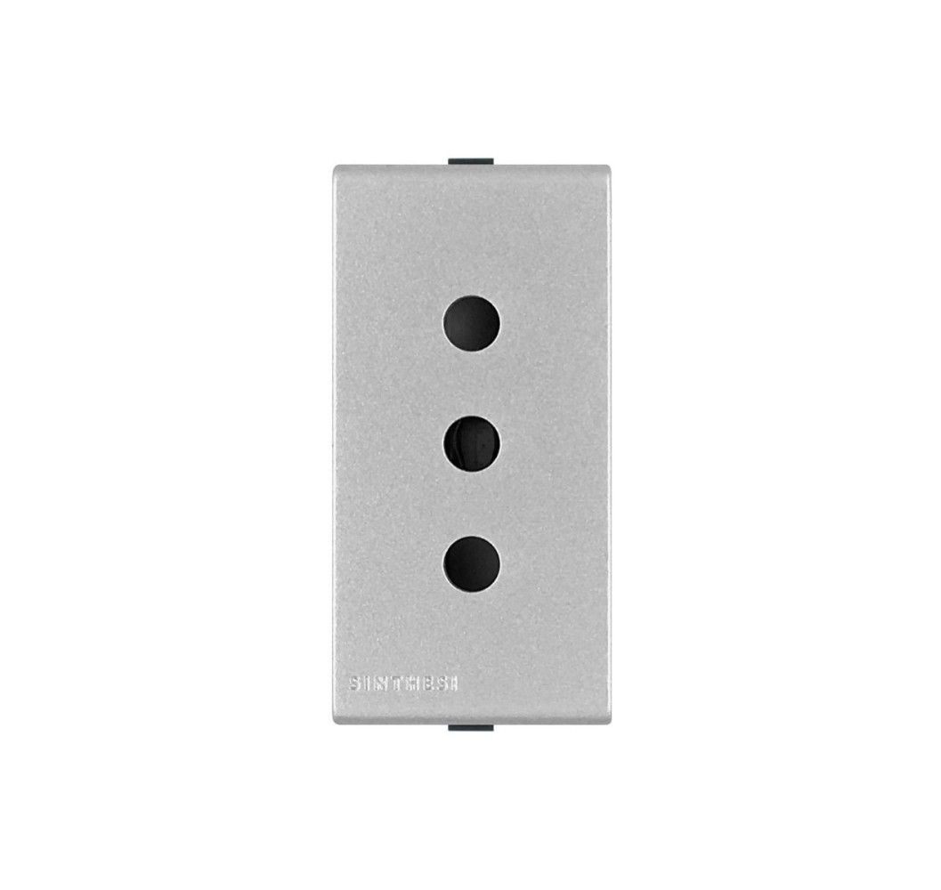 S44 ENCHUFE 2P+T 10A PLATA 443012
