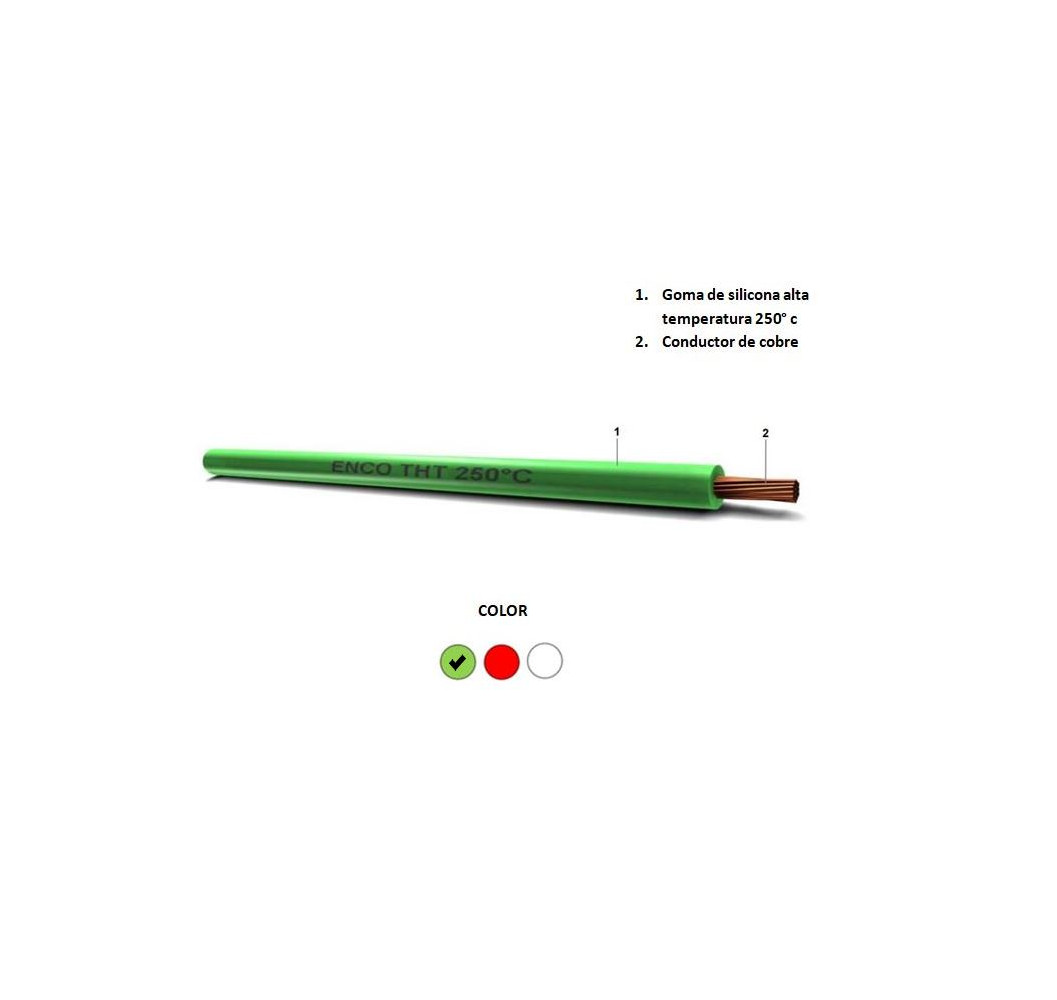 CABLE SILICONADO 6.0MM 250GR VERDE