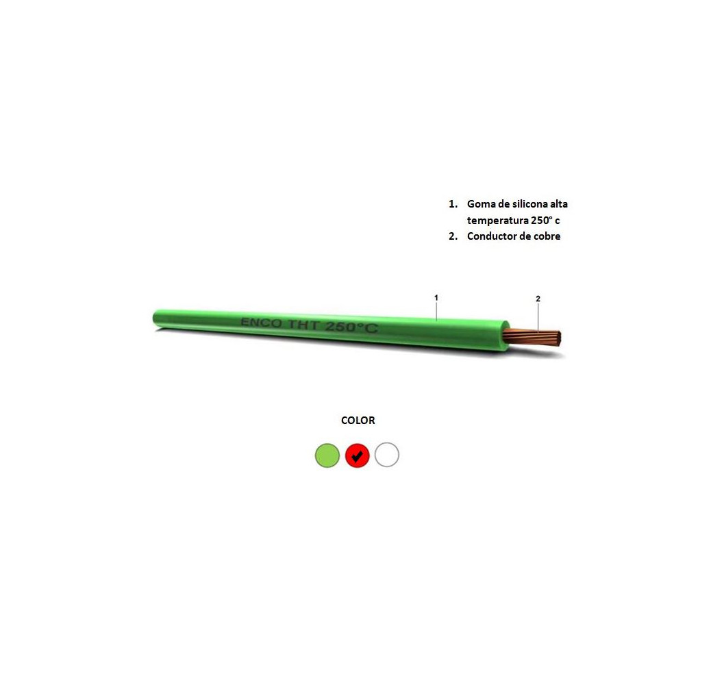 CABLE SILICONADO 4.0MM ROJO 250GR