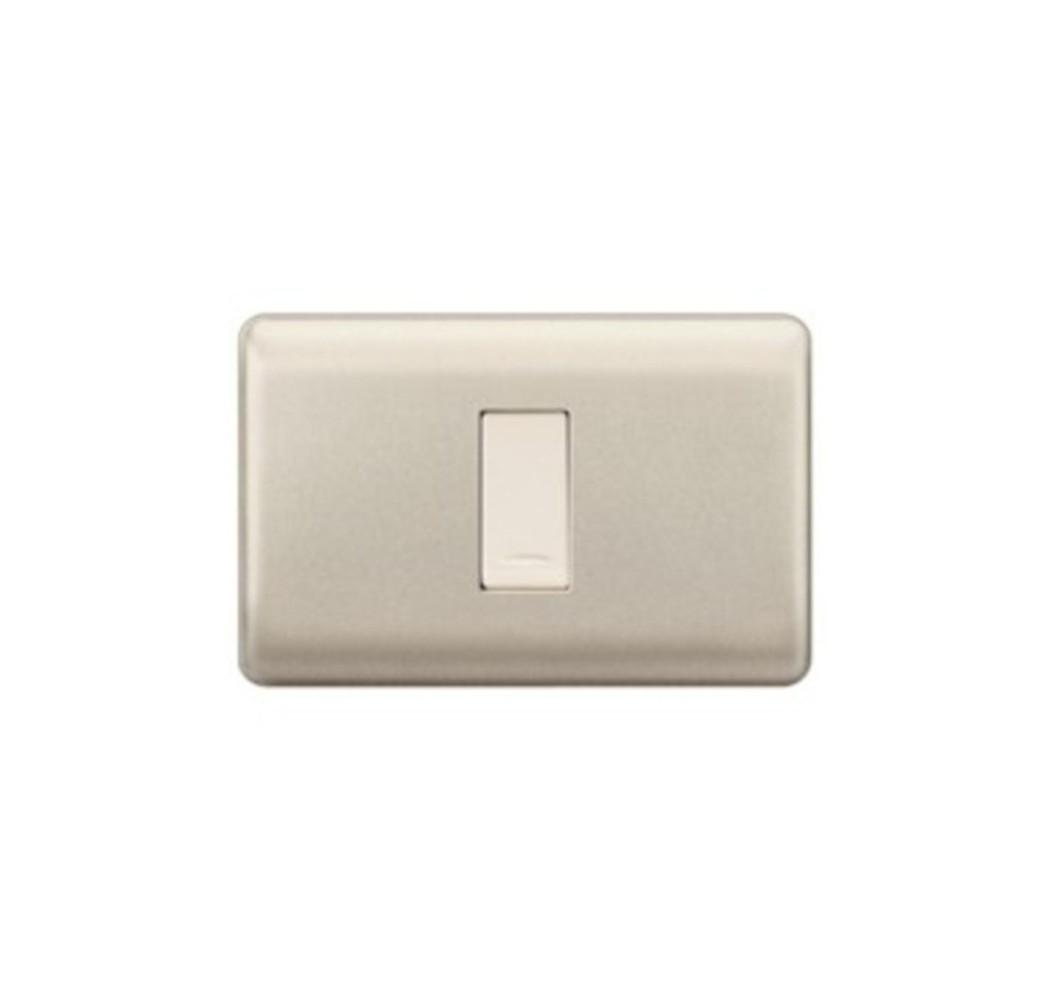 GENESIS NUEVA INTERRUPTOR 9/12 NIQUEL BEIG CLARO 7400