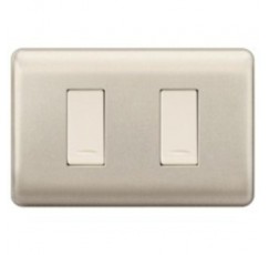 GENESIS NUEVA INTERRUPTOR 9/15 NIQUEL BEIG CLARO 7402