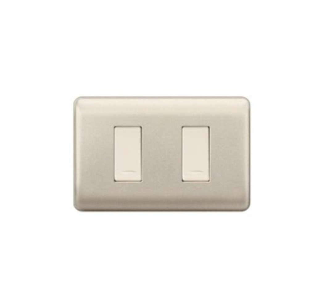 GENESIS NUEVA INTERRUPTOR 9/15 NIQUEL BEIG CLARO 7402