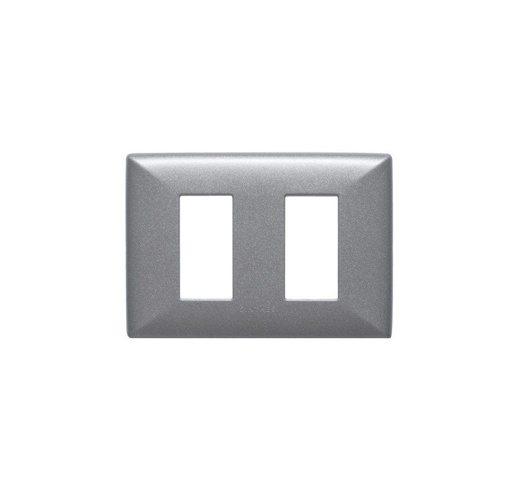 S22 TAPA 2 PUESTO ALUMINIO GRAFITO 220234