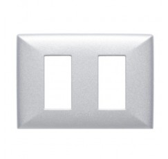 S22 TAPA 2 PUESTO ALUMINIO PLATA 220237