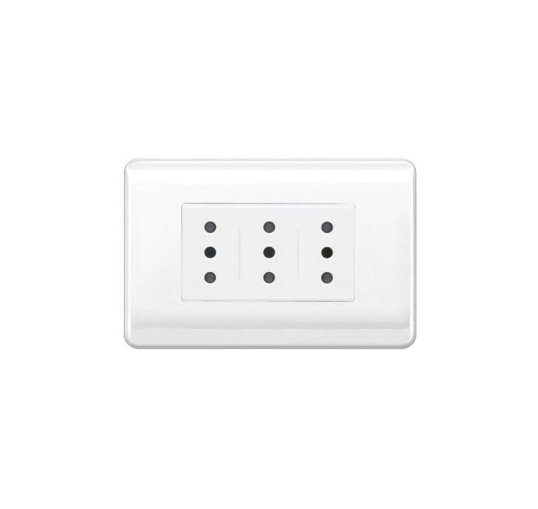 GENESIS NUEVA ENCHUFE TRIPLEX EMBUTIDO ARMADO 7548