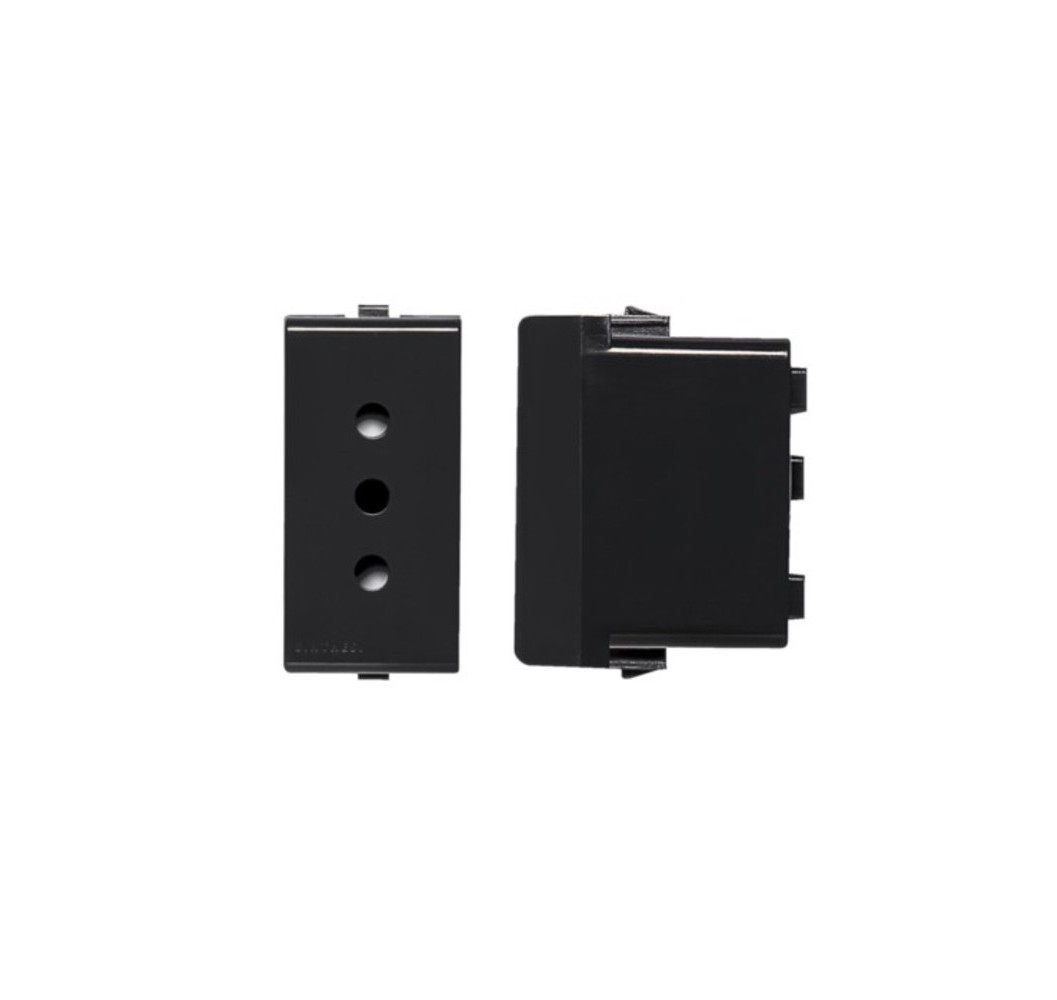 S22 ENCHUFE 2P+T 10A NEGRO 223006