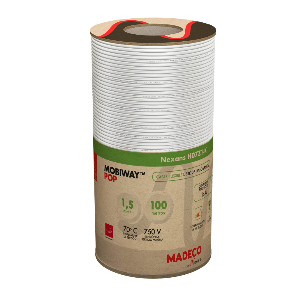 MOBIWAY POP CONDUCTOR H07Z1-K 1.5 MM BLANCO 100M