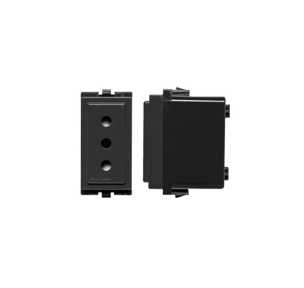S17 ENCHUFE 2P+T 10A NEGRO 173006