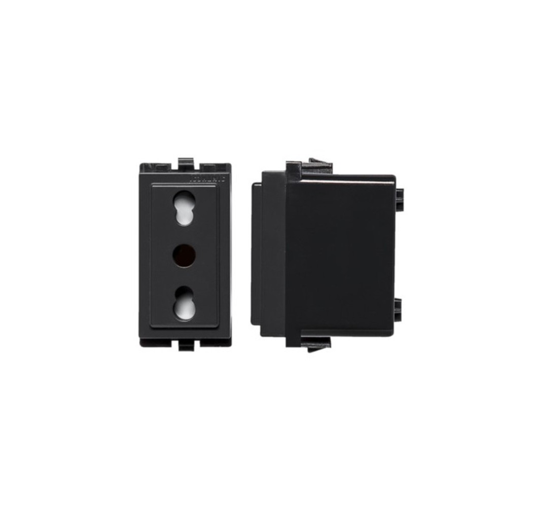 S17 ENCHUFE 2P+T 10/16 NEGRO 173106