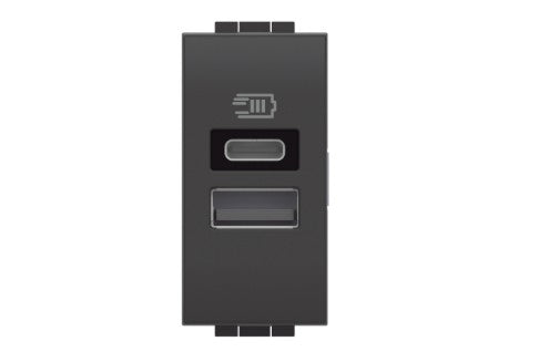 L.INT.CARGADOR USB LL A+C ANTRACITA L4191AC