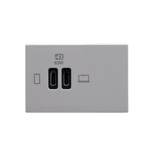 MATIX GO CARGADOR USB CC PD 3 MODULOS GRIS JG4395CC