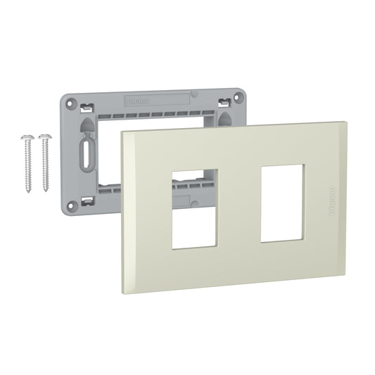 NOBILE PLACA 2 PUESTO CON SOPORTE COLOR PERLA AF5S2NA