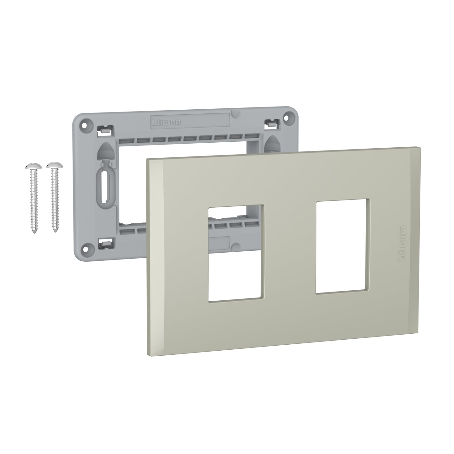 NOBILE PLACA 2 PUESTO CON SOPORTE COLOR TIERRA AF5S2TI