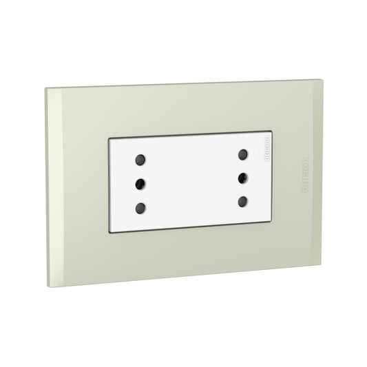 NOBILE ENCHUFE DOBLE 2P+T PERLA PLACA BLANCA AF2113E2BNA