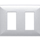 S22 PLACA 2 MODULOS ALUMINIO PLATA 220237
