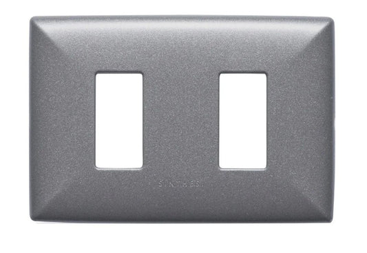 S17 PLACA 2 MODULOS GRIS ABS 170233