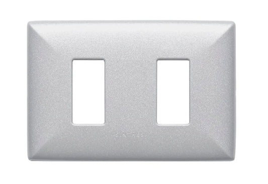S17 PLACA 2 MODULOS NIQUEL ABS  170235