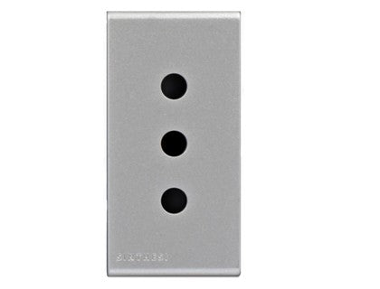 S44 MODULO ENCHUFE 2P+T 10A PLATA 443012