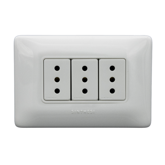 S12 MODULO ENCHUFE 10A TRIPLE ARMADO BLANCO  1295301