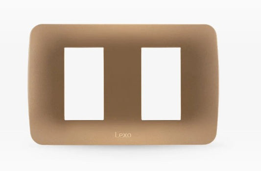 LEXO PLACA 2 PUESTO TITANIO 5360102E