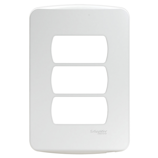 MILUZ PLACA 3 MODULOS CON SOPORTE BLANCO S3B57230