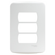 MILUZ PLACA 3 MODULOS CON SOPORTE BLANCO S3B57230