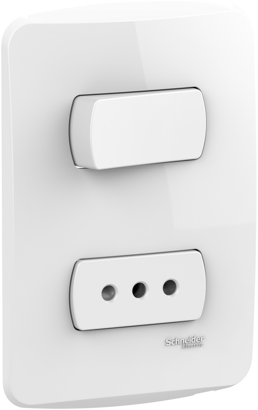 MILUZ MODULO INTERRUPTOR  9/12+ ENCHUFE 10A ARM.BL.S3B69100